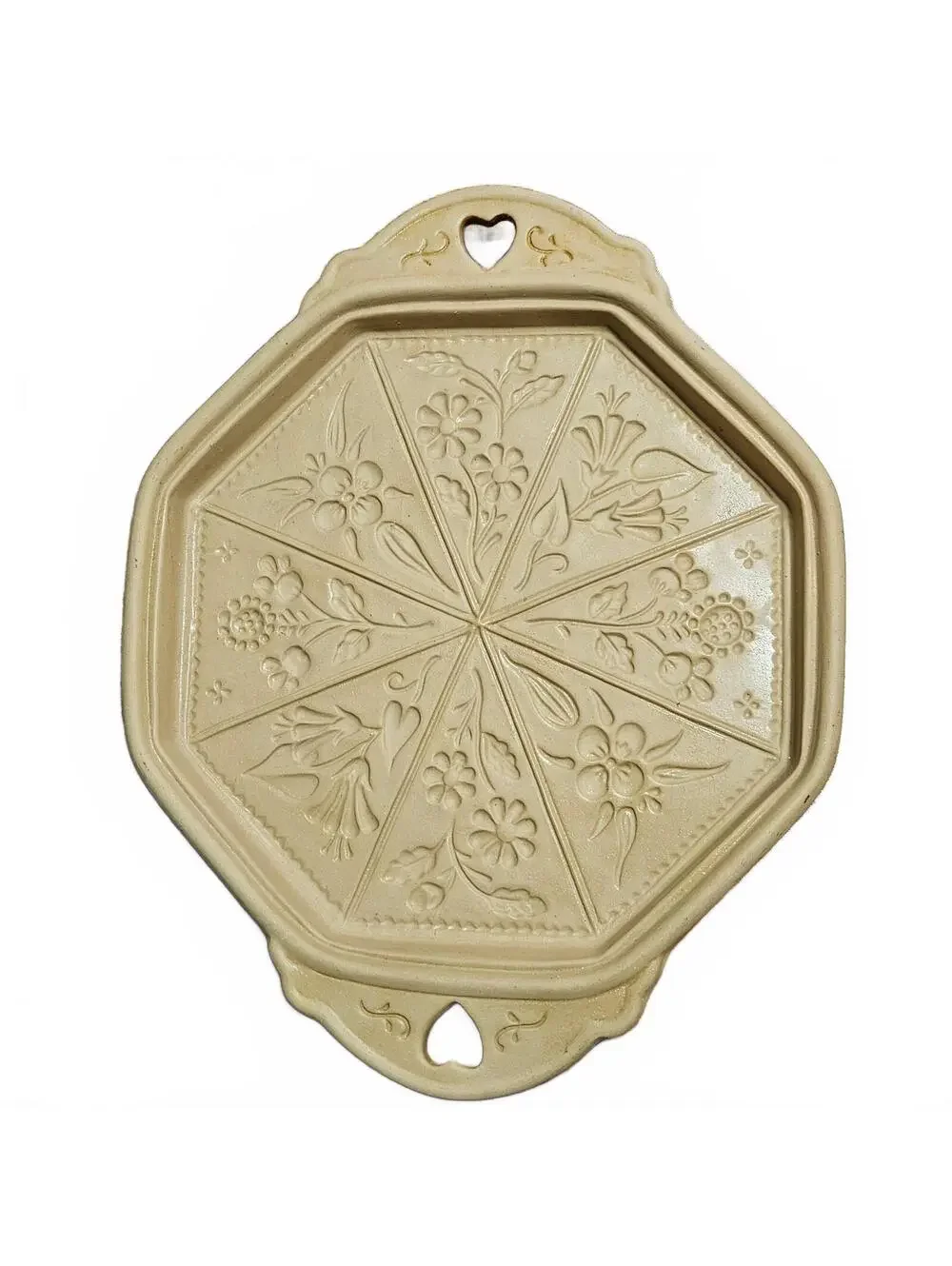 Vtg Brown Bag Cookie Art 1988 Bake Mold Hill Design Large Floral Pie Decoration